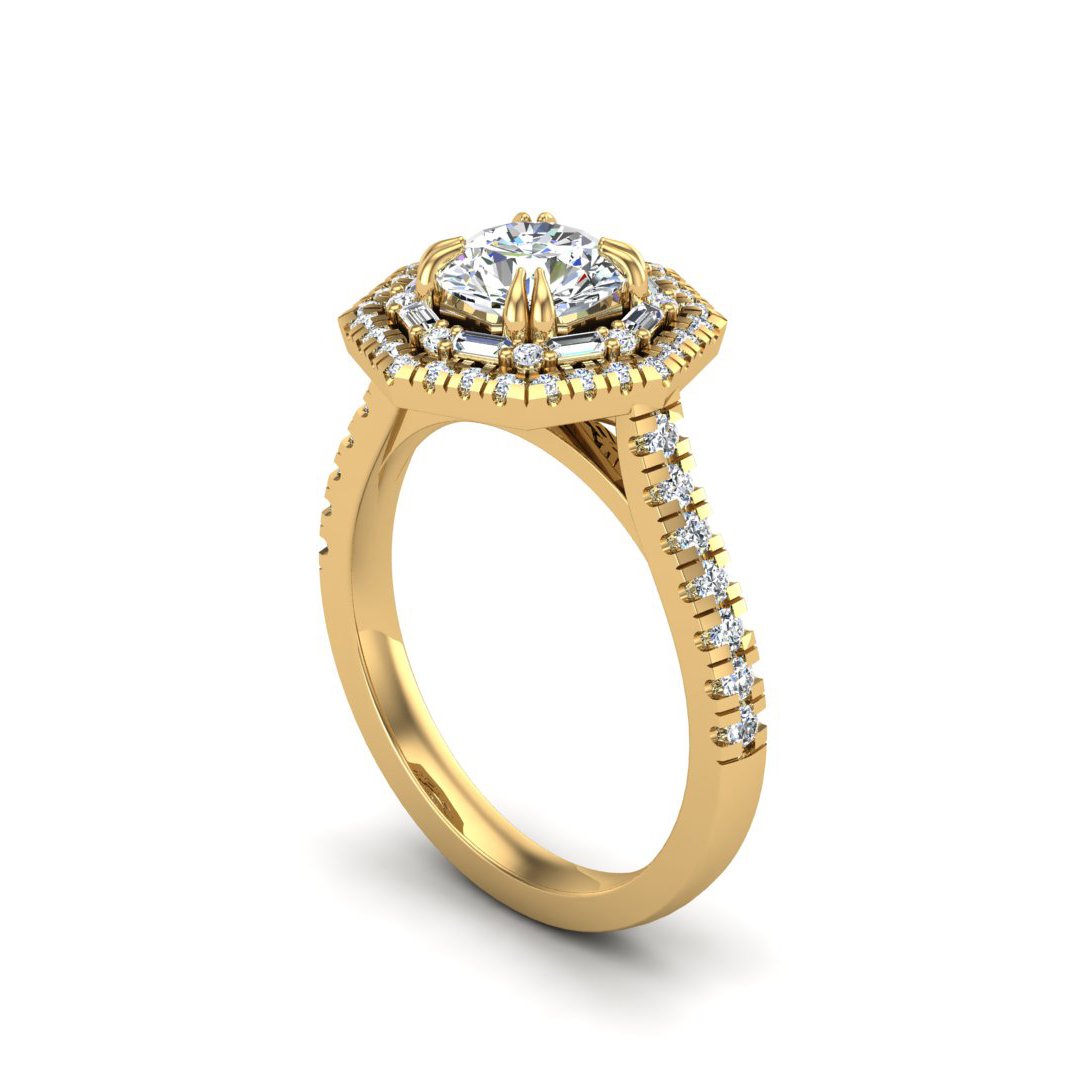 Eva Double Halo Engagement Ring